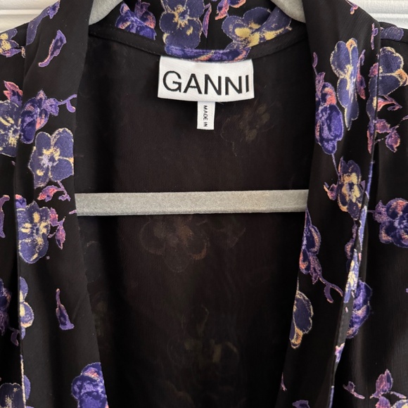 Ganni georgette maxi wrap dress - Picture 3 of 6